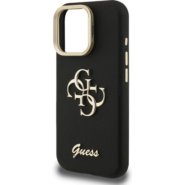 Guess PU Grained 4G Logo Stand Camera Frame kryt iPhone 15 Pro černý - Pouzdra - Obrázek 6ff63a42e9e14df283b49f219d9c792e