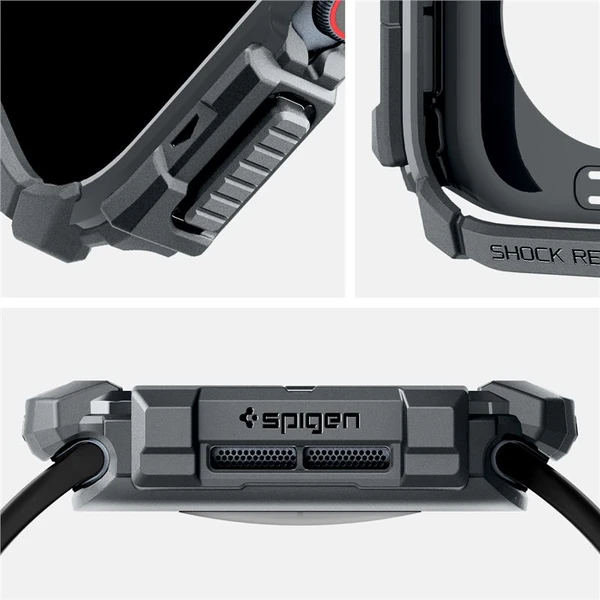 Spigen Rugged Armor kryt pro Apple Watch 10/11 (46mm) tmavě šedý - Pouzdra - Obrázek 700b65423b5e41e3a352638f6e0f36e8