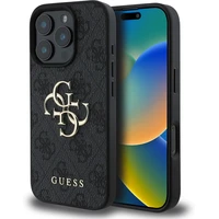 Guess PU 4G Metal Logo kryt pro iPhone 16 Pro šedý - Pouzdra
