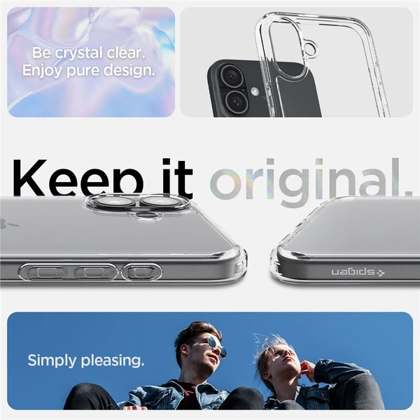 Spigen Crystal Hybrid kryt iPhone 16 crystal clear - Pouzdra - Obrázek 7051c7c939fe4bca83e7f361fd0468e5