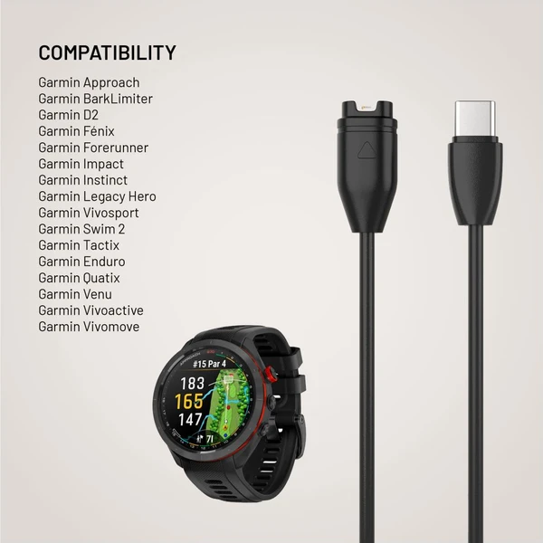 FIXED USB-C nabíjecí kabel pro Garmin Forerunner/Fenix/Venu/Vívoactive/Instinct, 2m černý - Kabely a redukce - Obrázek 706c40d3e3af4629b5b99a5e90ea5274