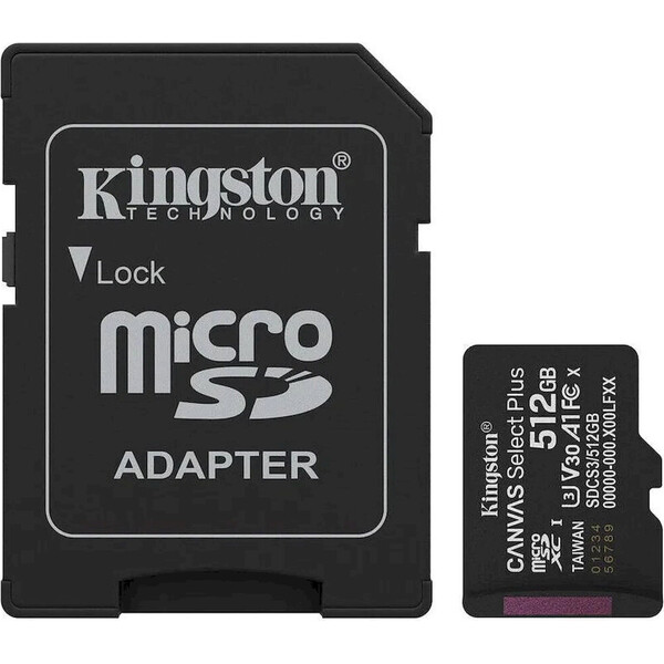 Kingston MicroSDXC 512GB Canvas Select Plus SDCS3/512GB