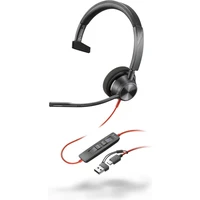 Poly Blackwire 3310 Microsoft Teams Certified Headset + USB-C/A adaptér - Sluchátka