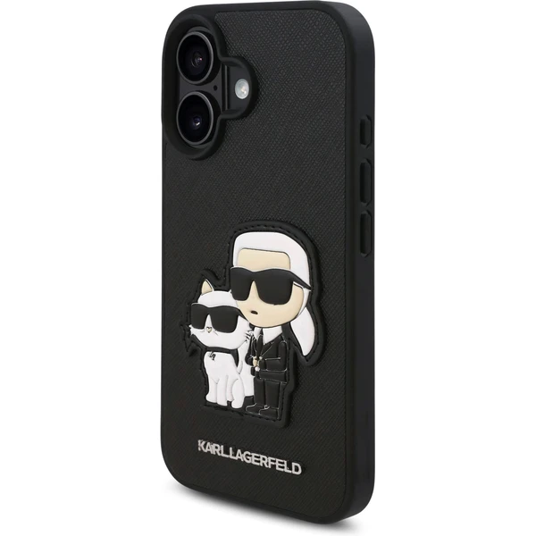 Karl Lagerfeld PU Saffiano Karl and Choupette kryt pro iPhone 16 černý - Pouzdra - Obrázek 70ed03481e5340beb59da97d7488d3fd