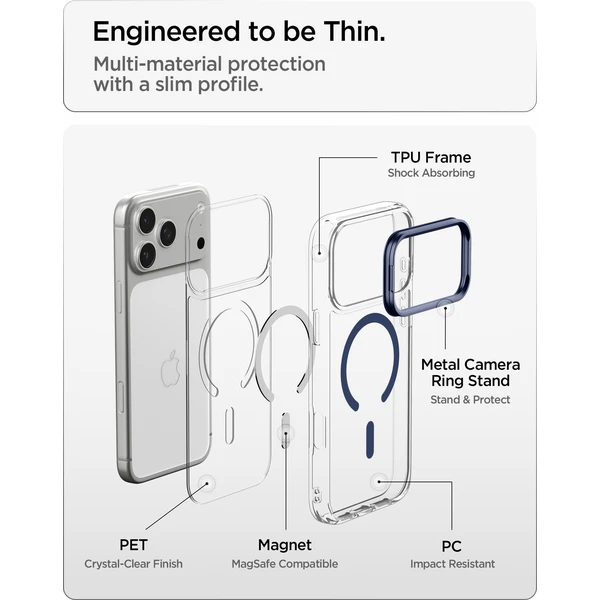 Spigen Ultra Hybrid Optik S MagSafe kryt iPhone 18 Pro/17 Pro clear deep blue - Pouzdra - Obrázek 7115b97ac79548d4a00346b9ad358000
