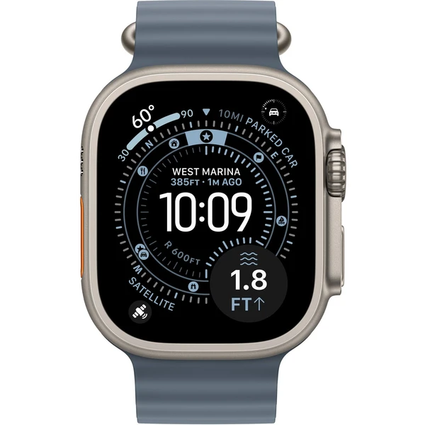 Apple Watch 49/46/45/44mm ocelově modrý Oceánský řemínek přírodní titan - Řemínky - Obrázek 711I000K01