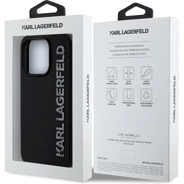 Karl Lagerfeld 3D Rubber Glitter Logo kryt iPhone 13 Pro černý - Pouzdra - Obrázek 713b132feb2f4fa8b05afba5f7c1c981