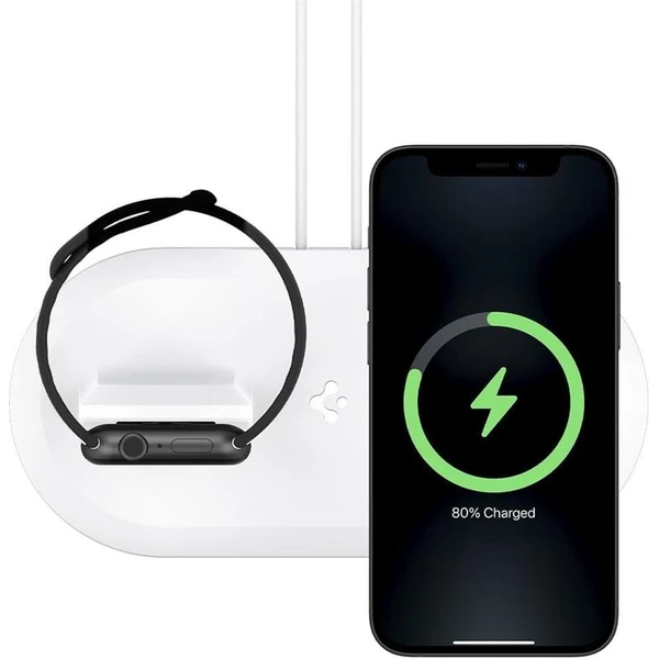 Spigen 2v1 MagFit Duo stojánek pro Apple Watch a iPhone bílý - Stojánky - Obrázek 713b139afbcf4c0db303992c24f0630d