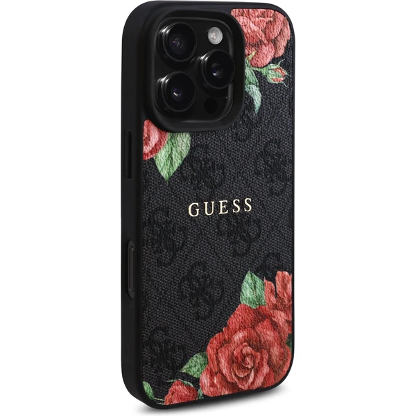 Guess PU Leather 4G Roses MagSafe kryt iPhone 16 Pro černý - Pouzdra - Obrázek 718d3c3e750b4ac9bbc58bc9e8ce23c3