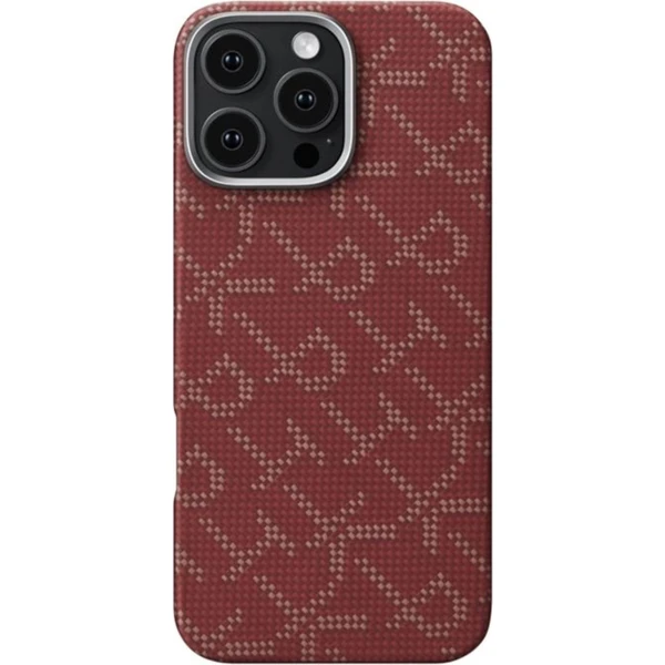 Pitaka Tactile Woven Case kryt iPhone 16 Pro Max PTK Red/Gold - Pouzdra - Obrázek 71GF000L01