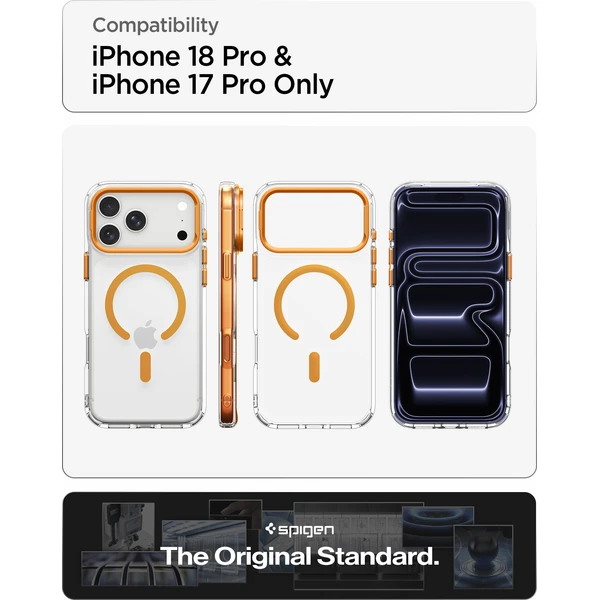Spigen Ultra Hybrid Optik S MagSafe kryt iPhone 18 Pro/17 Pro clear orange - Pouzdra - Obrázek 71a59f87400f499e9adfb3f33cba4c50
