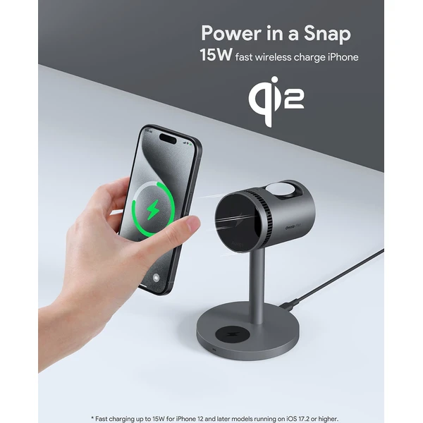 AUKEY LC-MC311A MagFusion 3-in-1 Pro Qi2 nabíječka s chlazením šedá - Nabíječky - Obrázek 71c058666d304cdaa5b51c26d86a3967