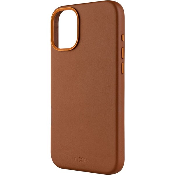 FIXED MagLeather kožený kryt s MagSafe Apple iPhone 16 Plus hnědý