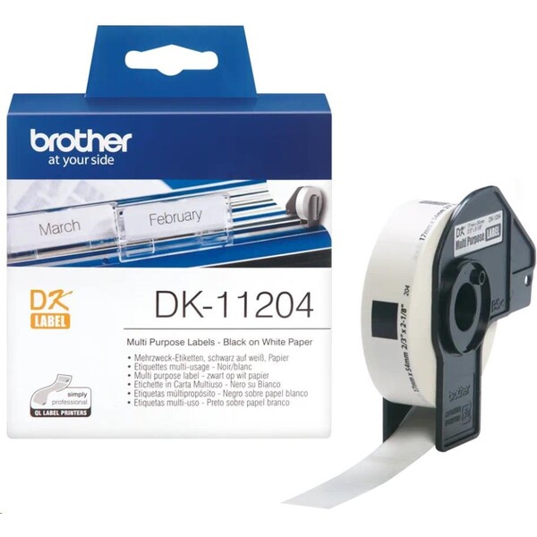 Brother DK-11204 - originální papírové štítky - univerzální, 17 x 54 mm, 400 ks