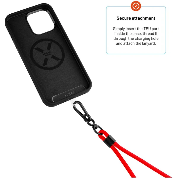 FIXED NeckUni univerzální šňůrka pro telefony se zadním krytem červená - Poutka - Obrázek 720f502819d64f64a2738e0c01cd00d5