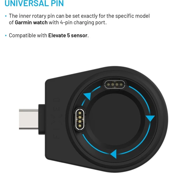 FIXED Nabíjecí USB-C adaptér pro Garmin Fenix 5/6/7/7X/8, Epix, Venu 2/3/3S, Vívoactive 3/4/5 černý - Nabíječky - Obrázek 722615744a0444358292afe59c0451aa