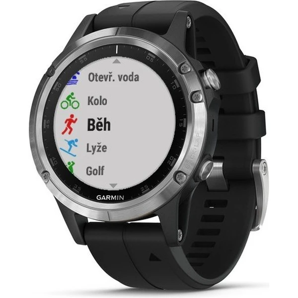 Garmin Fenix 5 Plus stříbrné/černý pásek - Chytré hodinky - Obrázek 722T000101
