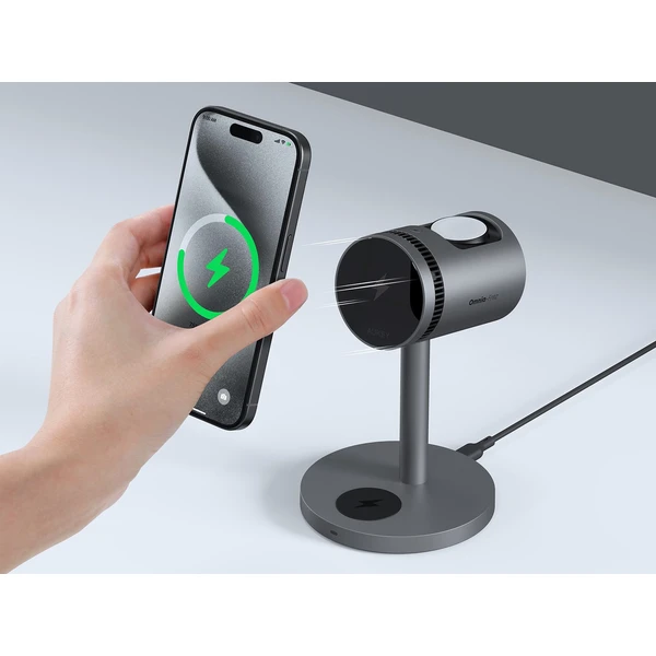 AUKEY LC-MC311A MagFusion 3-in-1 Pro Qi2 nabíječka s chlazením šedá - Nabíječky - Obrázek 722d8f6a76e44377b184ff6bccc0300e