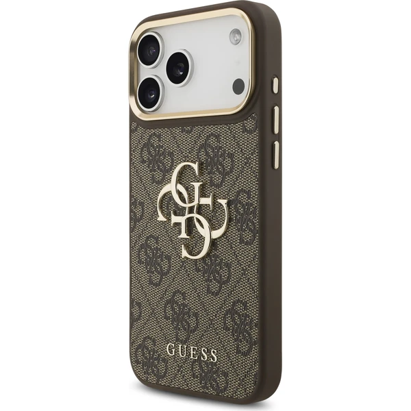 Guess PU Leather 4G Metal Logo Gold Frame kryt iPhone 18 Pro Max hnědý - Pouzdra - Obrázek 72364704608d4e3f845903c8a1088dba