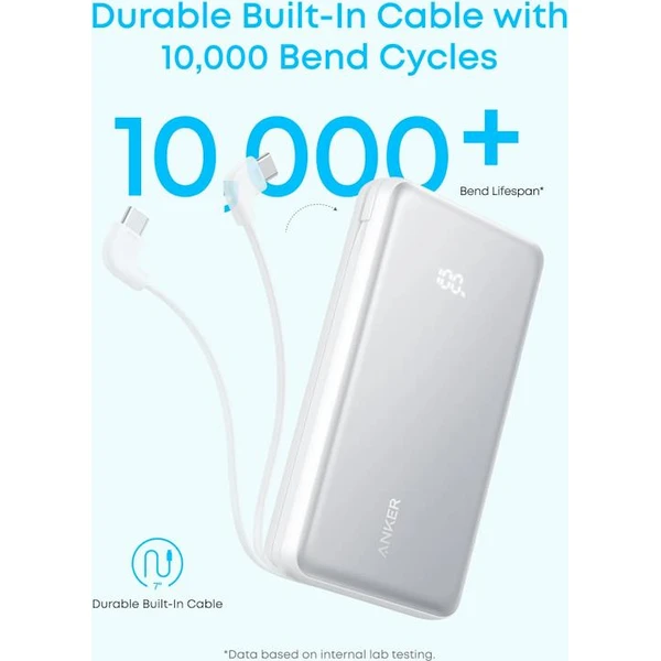Anker Zolo powerbanka 20000mAh, 22,5W s kabelem USB-C bílá - Powerbanky - Obrázek 72539deb4c4d461692dd93e04c612546