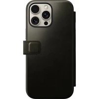 Nomad Modern Leather Folio MagSafe pouzdro iPhone 16 Pro Max zelené chromované - Pouzdra