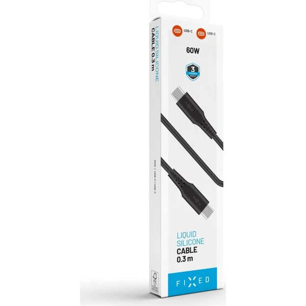 FIXED Liquid silicone USB-C/USB-C napájecí kabel 60W 0,3m černý - Kabely a redukce - Obrázek 72954da2881f4a97b2b93f1f09ee26f9