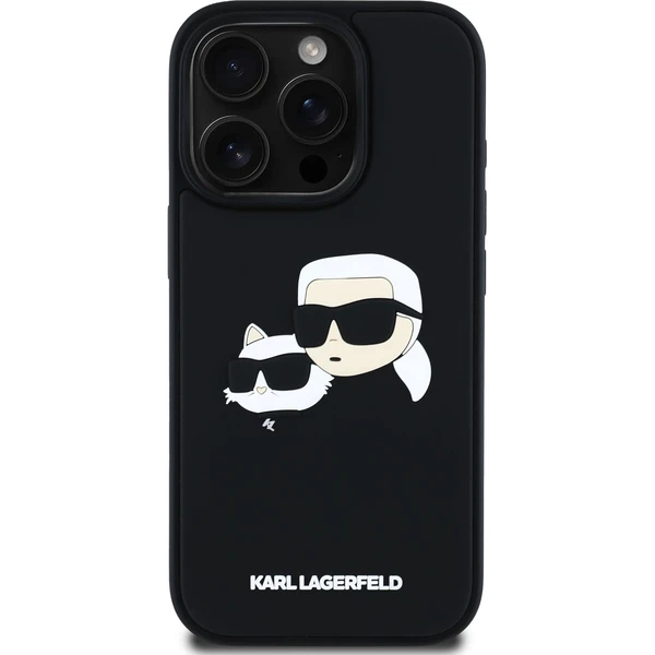 Karl Lagerfeld 3D Rubber Double Heads kryt iPhone 16 Pro černý - Pouzdra - Obrázek 72b38ecec7c1427cbc16c0ecb992b92e