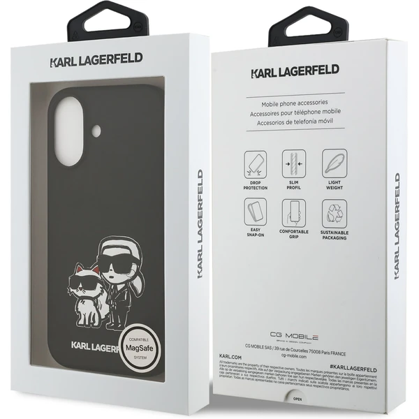 Karl Lagerfeld Liquid Silicone K&CH Sketch MagSafe kryt iPhone 17 černý - Pouzdra - Obrázek 72c699420a1e4bfeba0edc69e81368cb