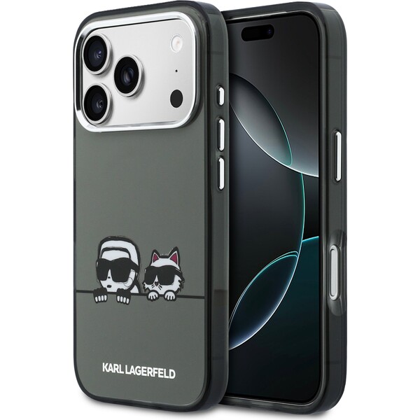 Karl Lagerfeld IML K&CH Heads Logo MagSafe kryt iPhone 17 Pro černý