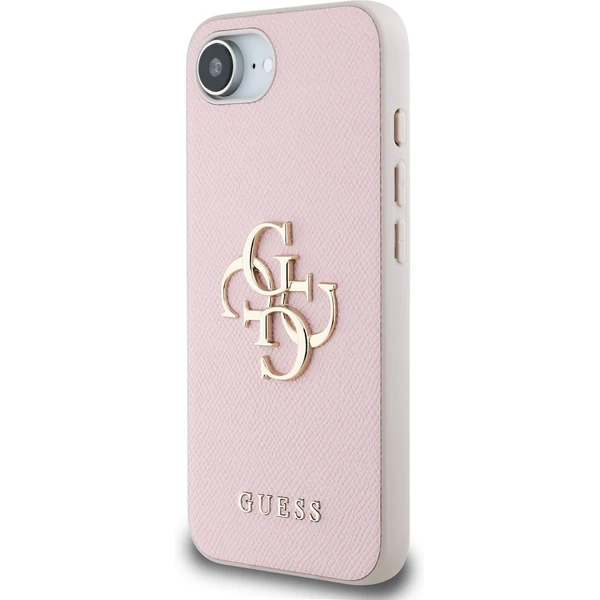 Guess PU Grained 4G Metal Logo kryt iPhone 17e/16e růžový - Pouzdra - Obrázek 72dffa7feae244379ad62afe751a1103