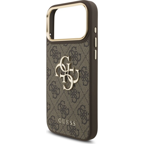 Guess PU Leather 4G Metal Logo Gold Frame kryt iPhone 18 Pro Max hnědý - Pouzdra - Obrázek 72ea8f6cea0b4cd994ac3449b757532a