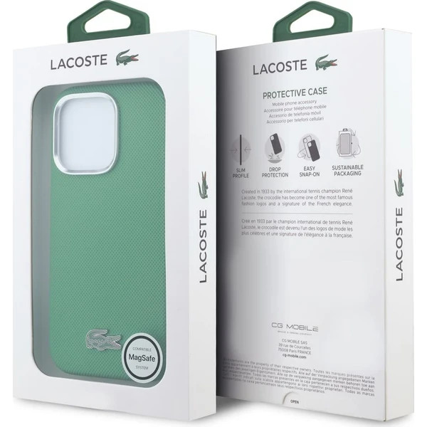 Lacoste PVC Iconic Petit Pique Metal Logo MagSafe kryt iPhone 16 Pro zelený - Pouzdra - Obrázek 730af46e9a564437aa5631db7efcdeb4