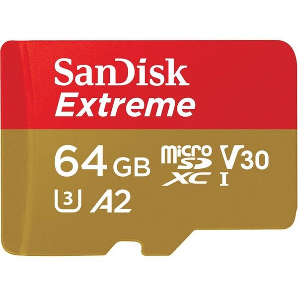 SanDisk micro SDXC karta 64GB Extreme Action Cams and Drones + adaptér SDSQXAH-064G-GN6AA