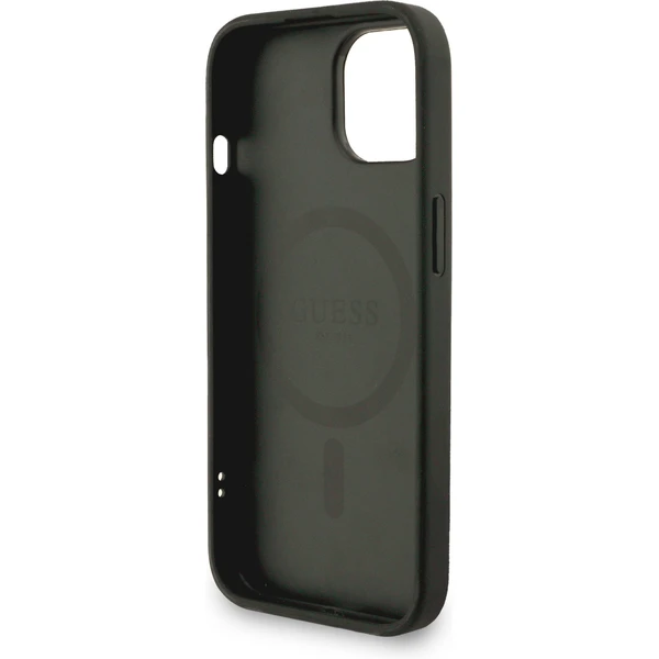 Guess PU Leather 4G Colored Ring Strap MagSafe kryt iPhone 15 černý - Pouzdra - Obrázek 73622373d1e34d64b3b2f8aa65170e6e