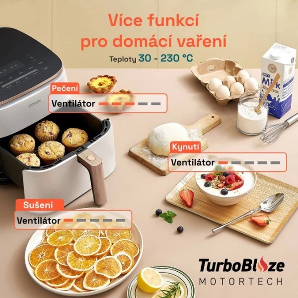 Cosori TurboBlaze Pro horkovzdušná fritéza 6,2l bílá - Fritézy - Obrázek 73839d7aa2e54f08888ddbf3c14c73b5