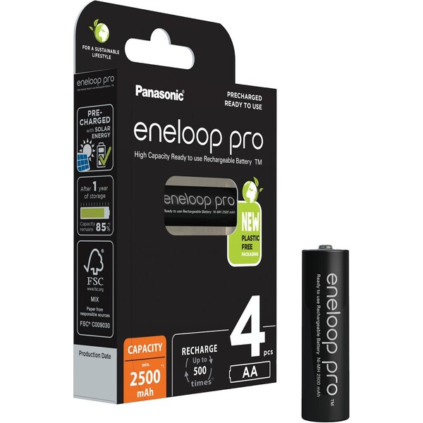 Panasonic Eneloop Pro AA 4ks 3HCDE/4BE Černá