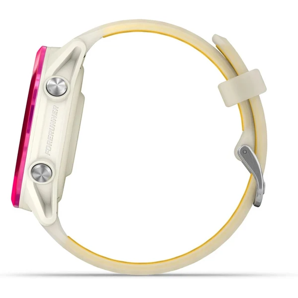 Garmin Forerunner 570 42 mm růžová hliníková luneta s bílo-žlutým poloprůhledným řemínkem - Chytré hodinky - Obrázek 73HF000P01