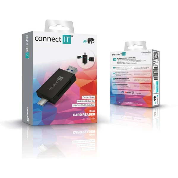 CONNECT IT USB-C/USB-A čtečka karet - Čtečky paměťových karet - Obrázek 73N0000J01