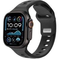 CubeNest Premium Silicon Band řemínek Apple Watch 42-49 mm černý - Řemínky