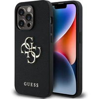 Guess PU Grained 4G Metal Logo kryt iPhone 13 Pro černý - Pouzdra