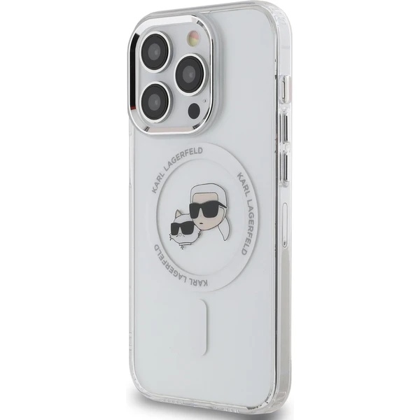 Karl Lagerfeld IML K&CH Heads Metal Frame MagSafe kryt iPhone 15 Pro čirý - Pouzdra - Obrázek 73f2a99e643a411b853e16f5ace17da1
