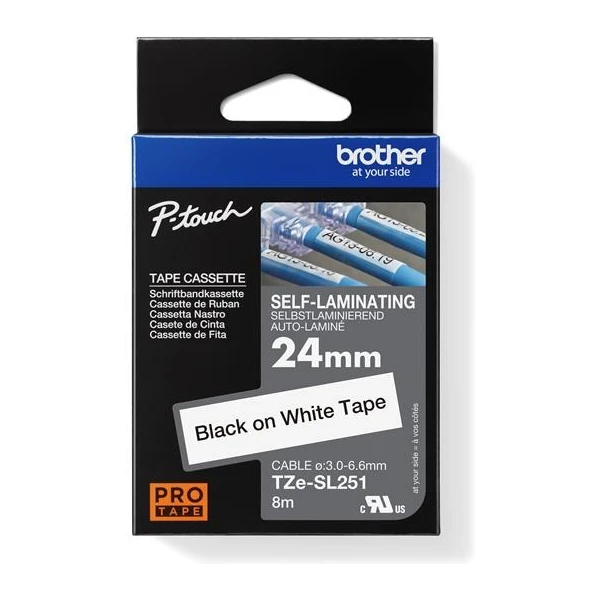 Brother Tze-SL251 páska černá na bílém 24 mm extra lepidlo - Pásky pro štítkovače - Obrázek 74051431bfc240f288d2428e5cecb5f0