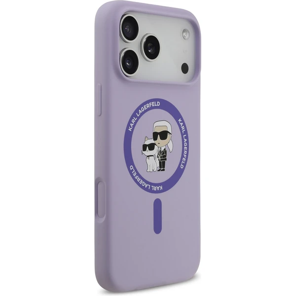 Karl Lagerfeld Liquid Silicone Karl and Choupette MagSafe kryt iPhone 17 Pro Max fialový - Pouzdra - Obrázek 740718be115b4600a470eb0e8c9498eb