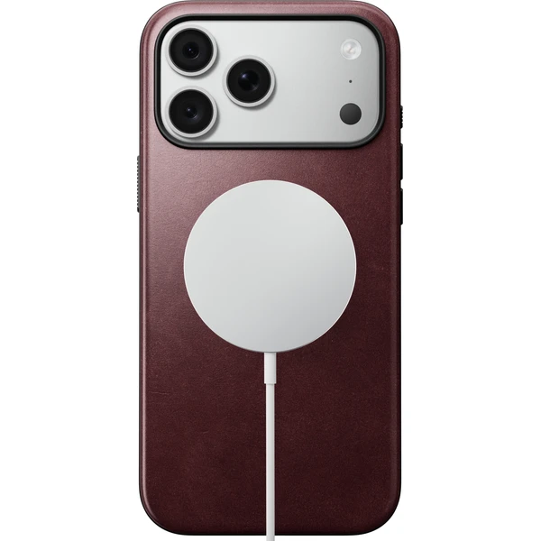 Nomad Modern Leather (Horween) MagSafe kožený kryt iPhone 17 Pro Max/18 Pro Max Burgundy - Pouzdra - Obrázek 74165d3d06174d4b98217767f069e00b