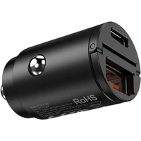 RhinoTech Mini nabíječka do auta USB-C + USB-A, 30W černá - Nabíječky