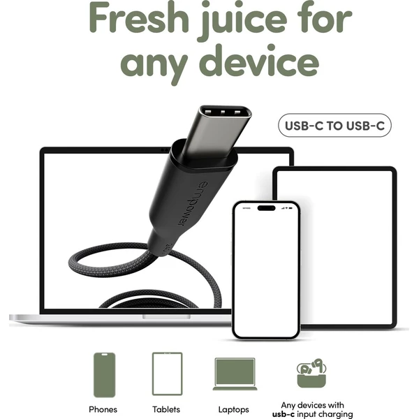 PanzerGlass® empower USB-C/USB-C napájecí kabel 240W 1,2m černý - Kabely a redukce - Obrázek 7433a3277745475794d73ff393835f45