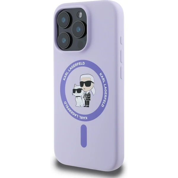Karl Lagerfeld Liquid Silicone Karl and Choupette MagSafe kryt iPhone 16 Pro fialový - Pouzdra - Obrázek 745841b9c52643f685908b7c7346c6b3