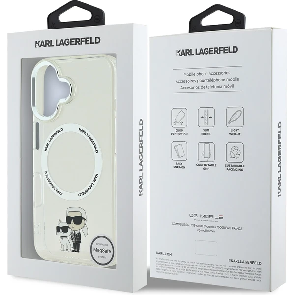 Karl Lagerfeld IML Karl and Choupette MagSafe kryt pro iPhone 16 čirý - Pouzdra - Obrázek 7471862faab04c94858bf328411bf441