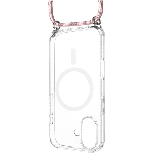 FIXED MagPure Neck kryt s růžovou šňůrkou na krk pro Apple iPhone 17