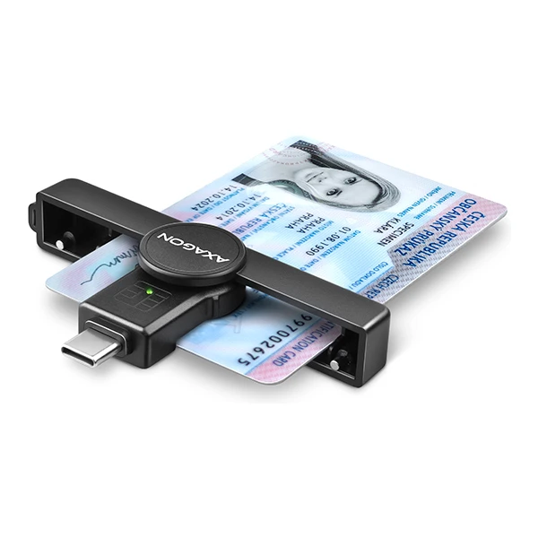 AXAGON CRE-SMPC USB-C PocketReader čtečka kontaktních karet Smart card - Čtečky paměťových karet - Hlavní obrázek